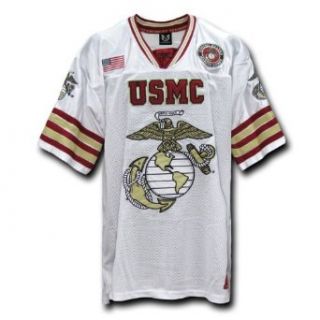 Rapid Dominance US Marines Military Football Jersey (White, Large) Clothing