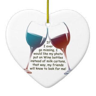 If I ever go missingfun Wine saying gifts Christmas Tree Ornaments