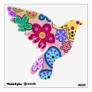 Flower Power Dove Wall Decal
