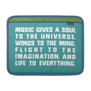 Music Gives A Soul To The Universe MacBook Sleeves