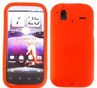 ACCESSORY SOFT RUBBER SILICONE SKIN GEL JELLY CASE FOR HTC AMAZE 4G RED Cell Phones & Accessories