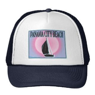 Panama City Beach Airbrushed Look Boat Sunset Hats