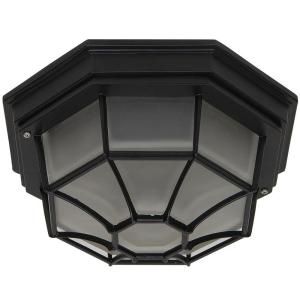 Yosemite Home Decor Serge 10.75 in. Fluorescent Oil Rubbed Bronze Frame Exterior Flushmount with Frosted Glass FL3902LORB