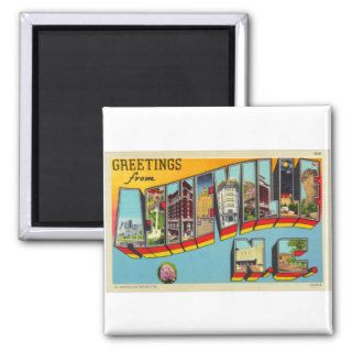 Vintage Retro Kitsch Asheville Big Letter Postcard Magnets