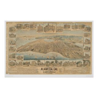Alameda, CA. Panoramic Map (0540A) Poster