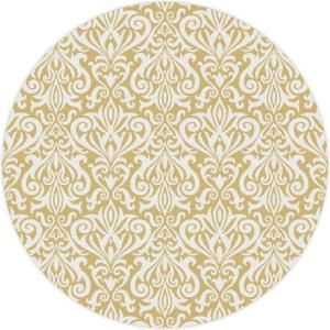 Tayse Rugs Metro Yellow 5 ft. 3 in. x 5 ft. 3 in. Round Contemporary Area Rug 1093  Yellow  6 Round