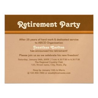 Brownish Retirement Party Personalized Invitations