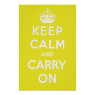 Keep Calm and Carry On Poster   Yellow