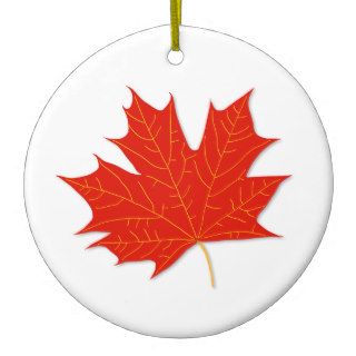 Red maple leaf christmas tree ornaments