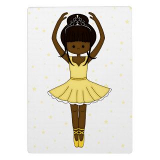 Pretty Little Cartoon Ballerina Girl in Yellow Plaques