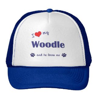 I Love My Woodle (Male Dog) Hat