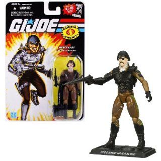 Hasbro Year 2008 G.I. JOE "25th Anniversary" Comic Series 4 Inch Tall Action Figure   Mercenary MAJOR BLUDD with Missile Launcher, Missile Holder Backpack with 3 Missiles and Display Base Toys & Games