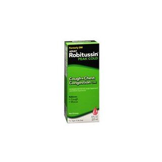 Adult Robitussin Peak Cold, Cough and Chest Congestion DM, 8 Fl. Oz. (Value Bundle Pack of 2) Health & Personal Care