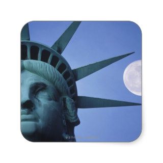 Moon Above Statue Sticker