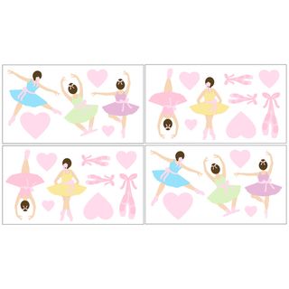 Sweet JoJo Designs Ballet Dancer Ballerina Wall Decal Stickers (Set of 4) Sweet Jojo Designs Wall Decor