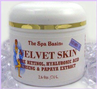 Velvet Skin/Retinol A"/Vitamin E'/Hyaluronic Acid/ Anti Aging Night Cream/ 2.6 oz./74 g/Rich in Vitamin A' and other active ingredients/Triple the active Retinol as those cheaper brands. Health & Personal Care