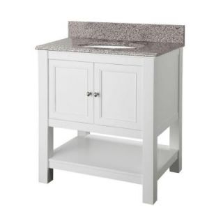 Foremost Gazette 30 in. Vanity in White with Granite Vanity Top in Napoli GAWA3022NP