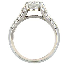 14k White Gold 1 2/5 TDW Certified Clarity Enhanced Diamond Engagement Ring (G,SI1 ) One of a Kind Rings