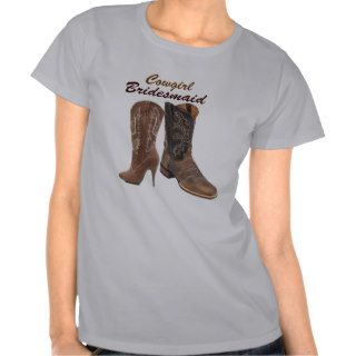 vintage damask Cowboy Boots Country bridesmaid T Shirts