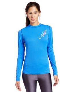O'Neill Wetsuits Women's 24 7 Long Sleeve Crew, Ruby Blue, Small Clothing