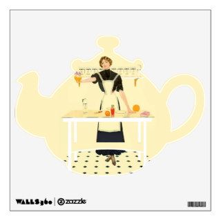 Vintage Woman in Kitchen   Teapot Decal Room Decal