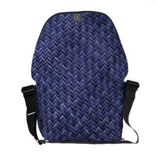 Blue Colored Basket weave Pattern Commuter Bags