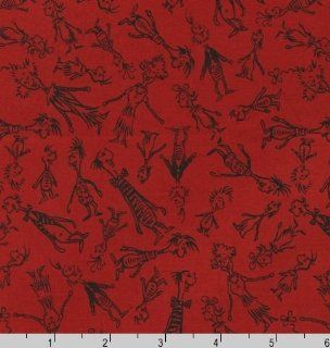 How the Grinch Stole Christmas Whos of Whoville Red Fabric One Yard (0.9m) ADE 11226 3 Red