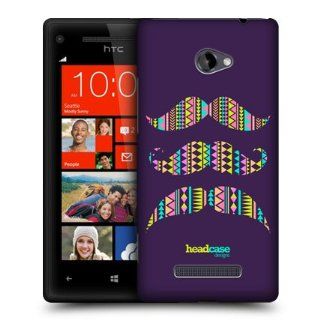 Head Case Designs Aztec Purple Moustaches Hard Back Case Cover for HTC Windows Phone 8X Cell Phones & Accessories