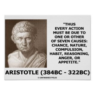 Aristotle Every Action Due To One Or Seven Causes Poster