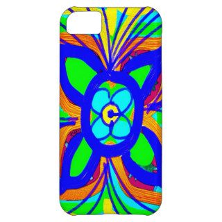 Abstract Butterfly Flower Kids Doodle Teal Lime Case For iPhone 5C