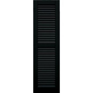 Winworks Wood Composite 15 in. x 53 in. Louvered Shutters Pair #653 Charleston Green 41553653
