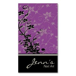 Nail Technician Business Card   Floral Vines