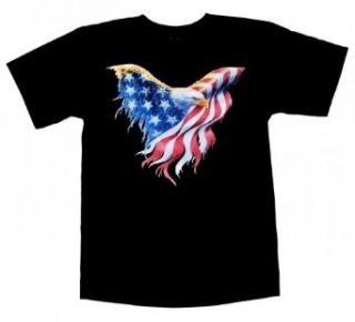 American Flag Harley Bald Eagle Black Biker USA Pride T shirt Novelty T Shirts Clothing