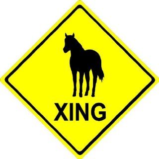 8"x8" plastic Horse XING. Crossing zone novelty sign  Yard Signs  Patio, Lawn & Garden