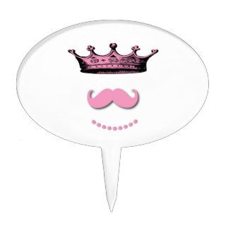 Princess Crown and Mustache Cake Pick