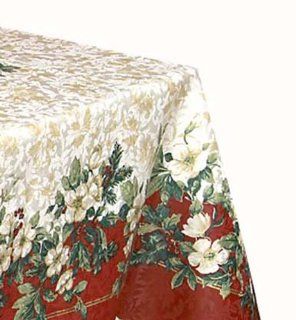 Kemp & Beatley Splendor Holiday 60 by 120 Inch Oblong Table Cloth, Red   Tablecloths