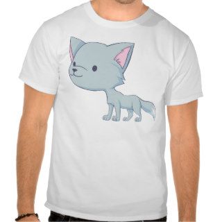 Custom Cute Smiling Cartoon Grey Baby Wolf Tee Shirt