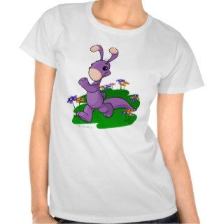 Purple Blumaroo marching through Roo Island T shirts