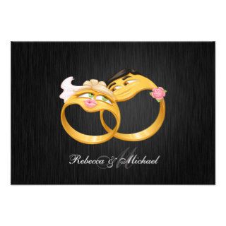 His and Hers Wedding Rings RSVP Cards Personalized Invite