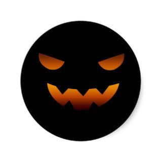 Halloween pumpkin smiley face round stickers
