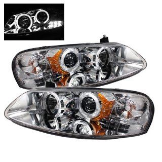 Chrysler Sebring 2001 2002 2003 4DR & Convertible (Does Not Fit 2Dr Coupe)/ Dodge Stratus 2001 2002 2003 2004 2005 2006 4DR Halo LED (Replaceable LEDs) Projector Headlights / Chrome Automotive
