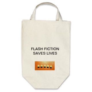 Flash Fiction Saves Lives organic grocery tote bag
