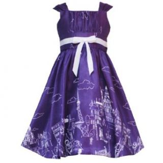 Size 6X RRE 3409E PURPLE WHITE 'Europe/Paris' BORDER PRINT Special Occasion Wedding Flower Girl Easter Party Dress, E334090 Rare Editions Rare Too 4 6X Clothing