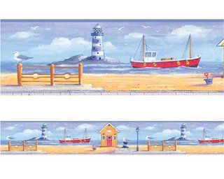 Ocean and Lighthouses   Peel & Stick   Wallpaper Border   Wall Borders