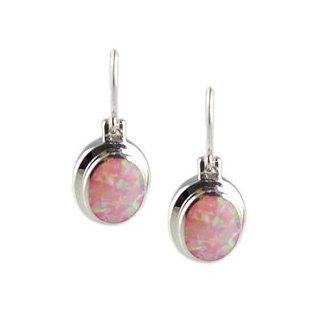 Morningflower Oval Pink Opal Earrings Morningflower Opal Jewelry Jewelry