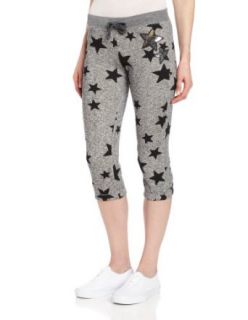 Southpole Juniors All Over Star Printed Sweatpant, Medium Heather Grey, Small