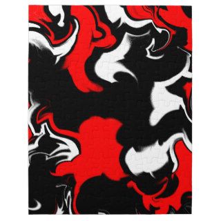 Black, Red and White Abstract Graffiti Puzzle