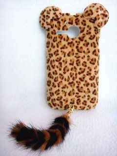 White 3D Charming Smile Cat Classic Cute Lovely Special Party Plush Leopard Tail Ear Cat Case Cover For Smart Mobile Phones (Alcatel One Touch Evolve T Mobile 5020T / Metro PCS 5020, Leopard Tail) Cell Phones & Accessories