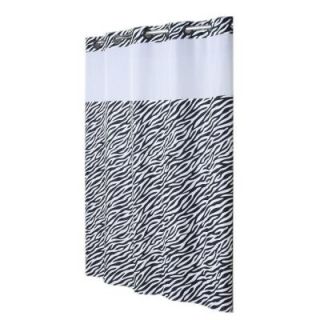 Hookless Shower Curtain Mystery with Peva Liner in Black and White Zebra Print RBH40MY399