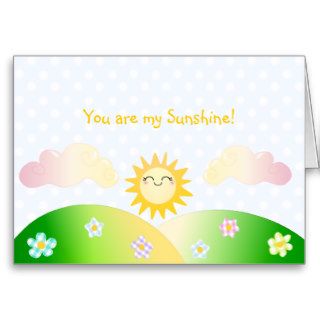 Cute sun kawaii cartoon card